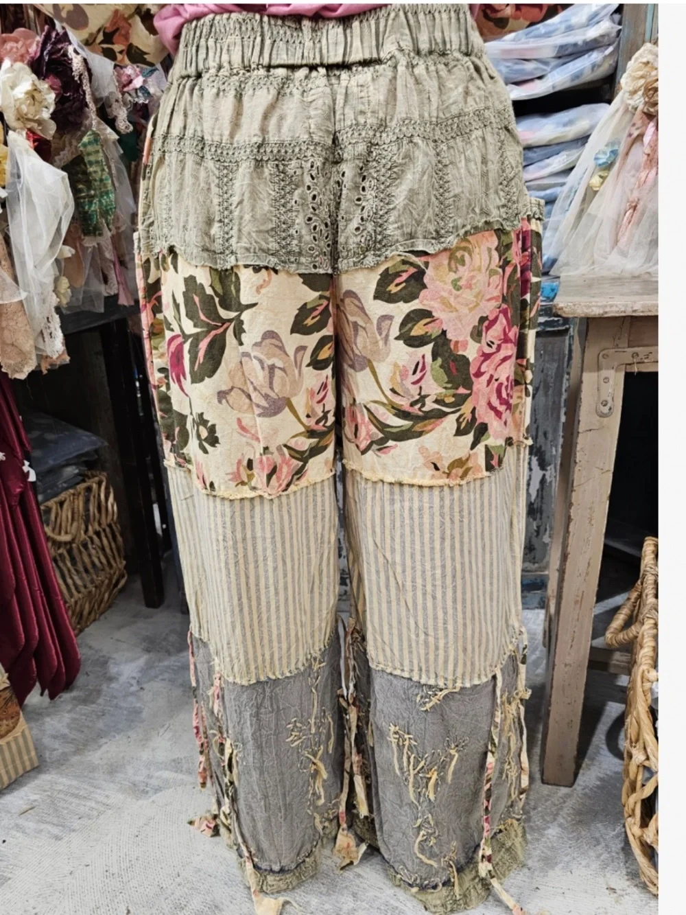 🎉 A RARE BIRD “ CHAMBRAY ” A RARE BIRD HAND MADE CHAMBRAY PANTS